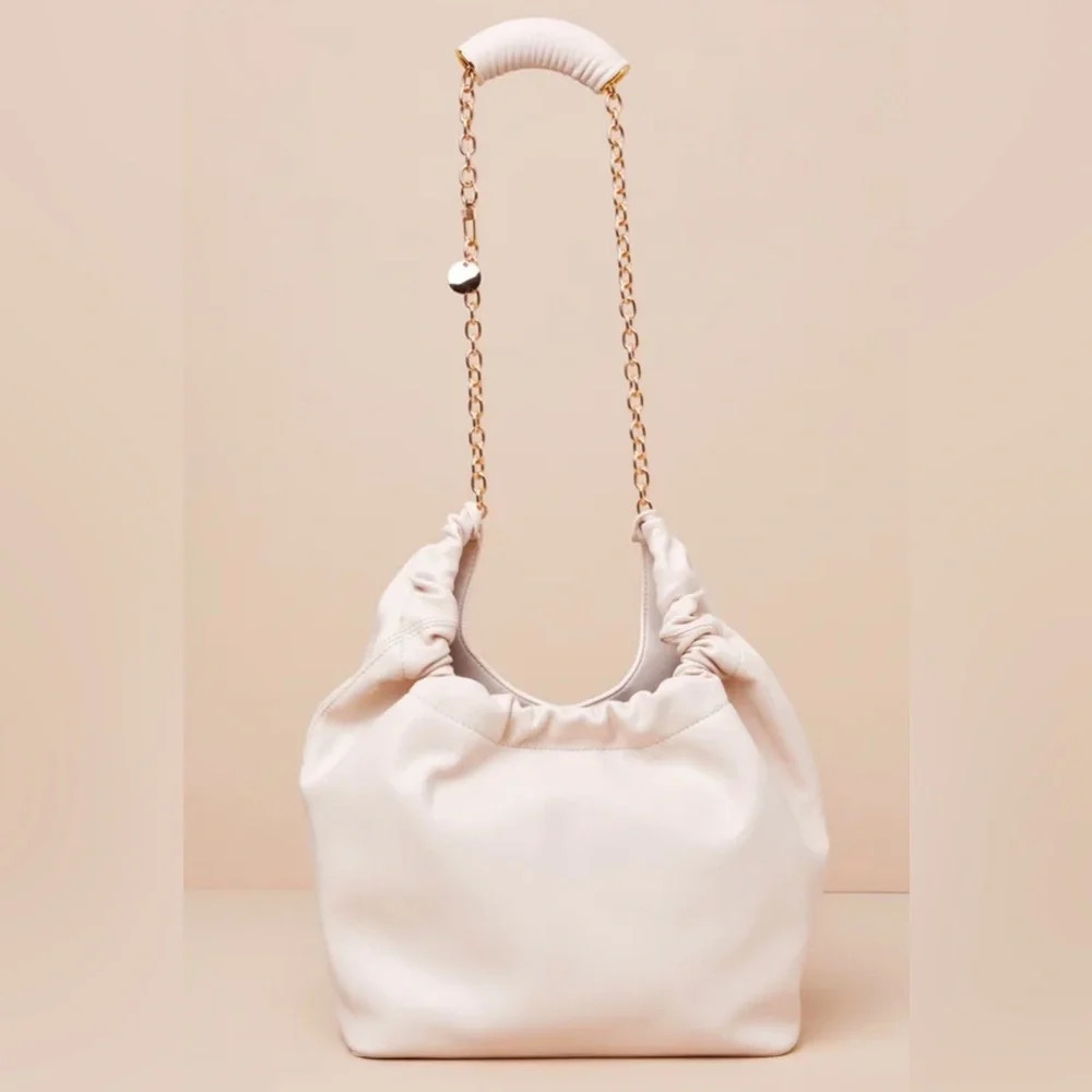 Lulus Bone Gold Chain Tote Bag